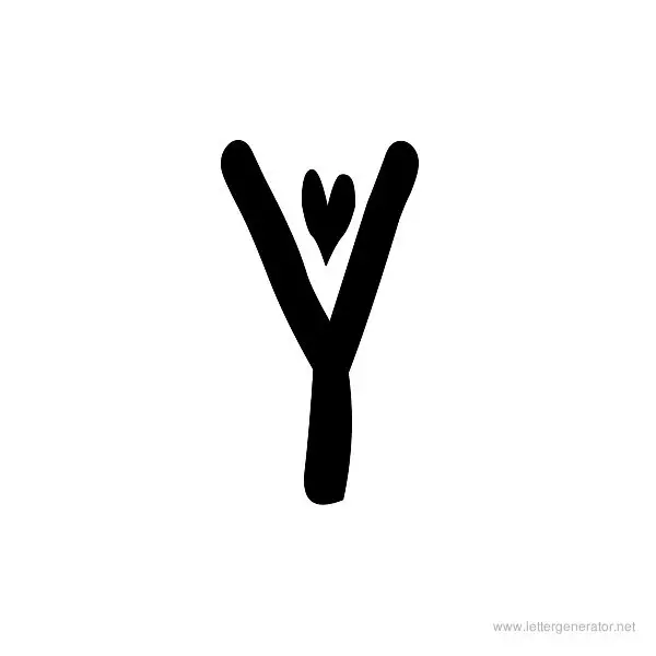 Heartfont Font Alphabet Y