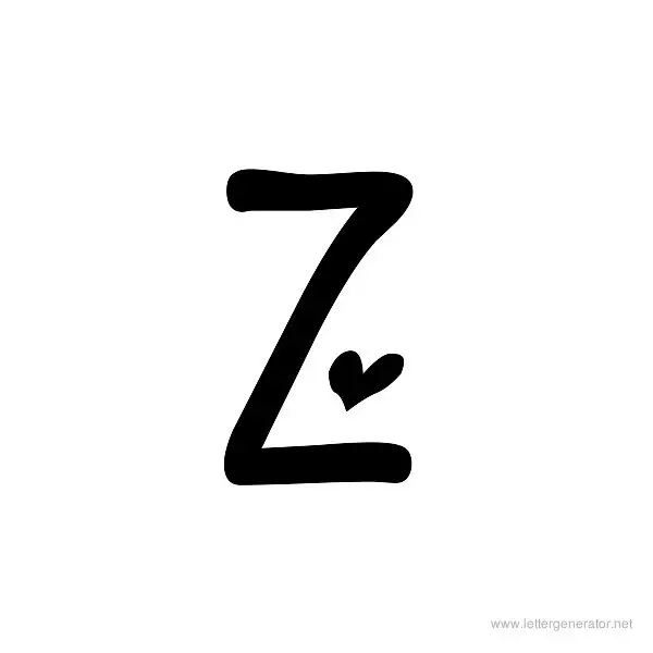Heartfont Font Alphabet Z