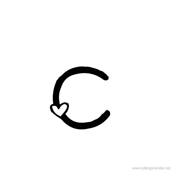 Heart's Delight Font Alphabet C