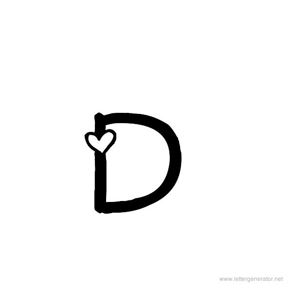 Heart's Delight Font Alphabet D