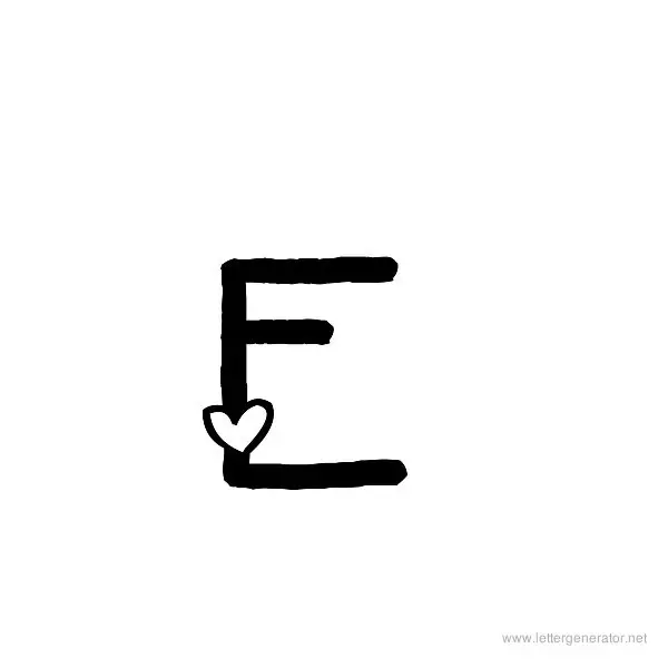 Heart's Delight Font Alphabet E