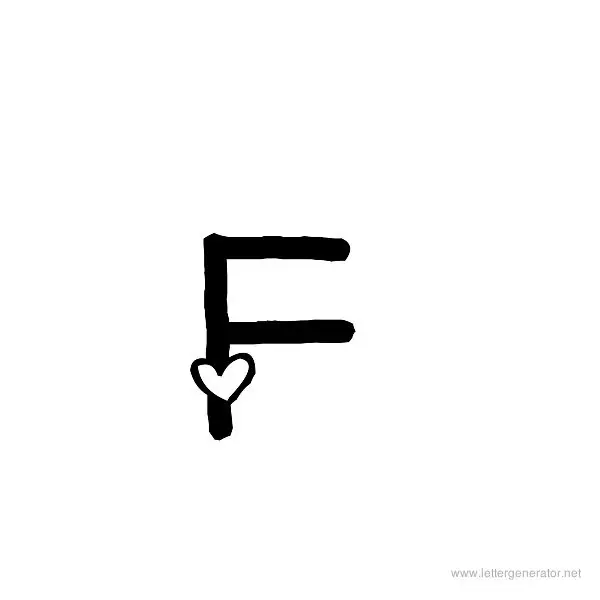 Heart's Delight Font Alphabet F