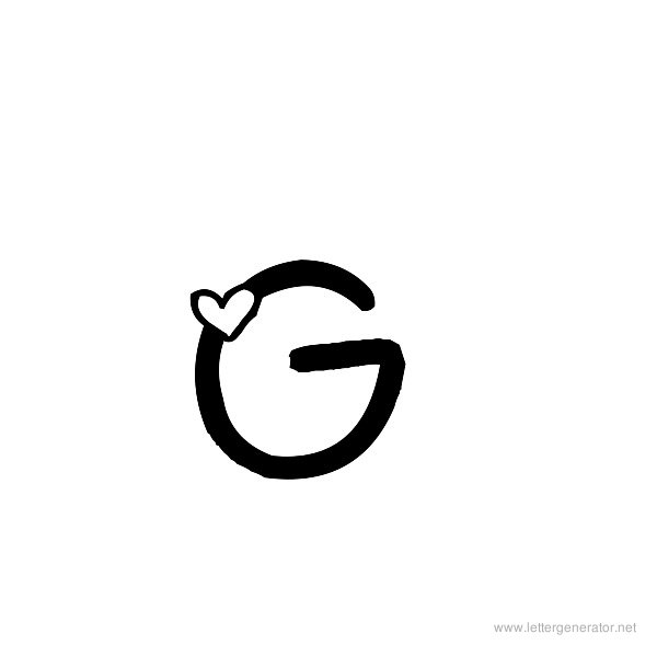 Heart's Delight Font Alphabet G