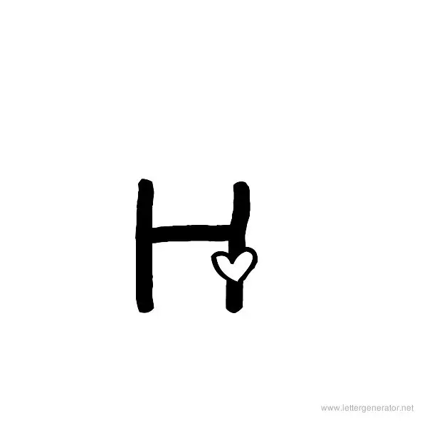 Heart's Delight Font Alphabet H