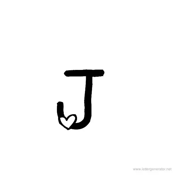 Heart's Delight Font Alphabet J
