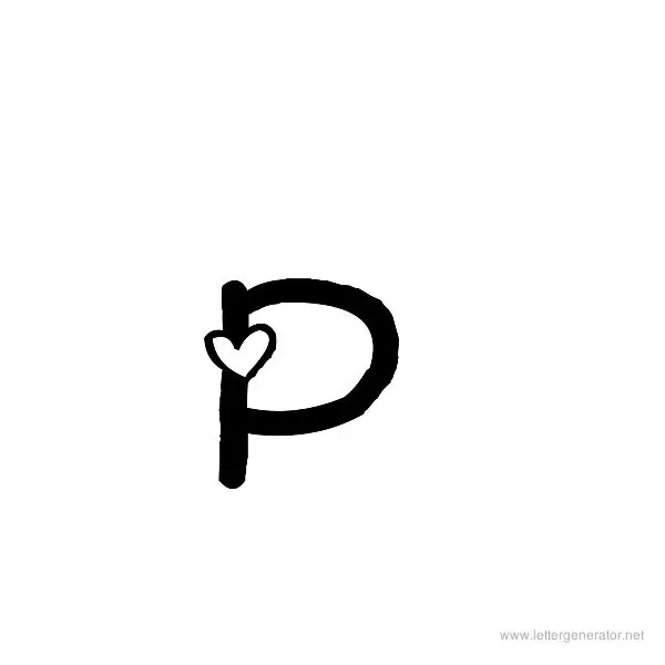 Heart's Delight Font Alphabet P