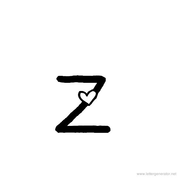 Heart's Delight Font Alphabet Z