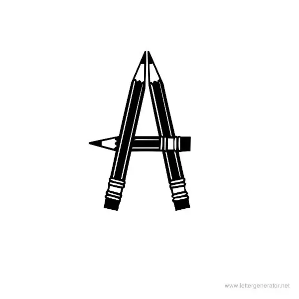 Pencilled Font Alphabet A