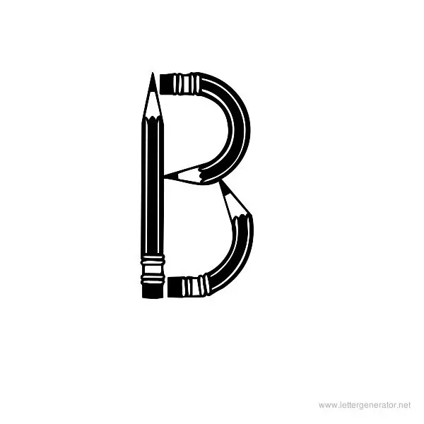 Pencilled Font Alphabet B