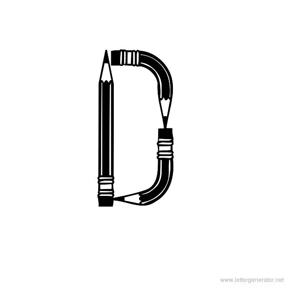 Pencilled Font Alphabet D