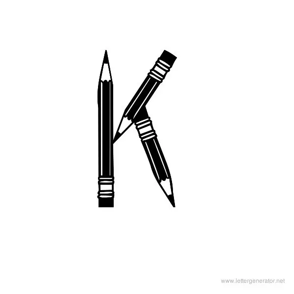 Pencilled Font Alphabet K
