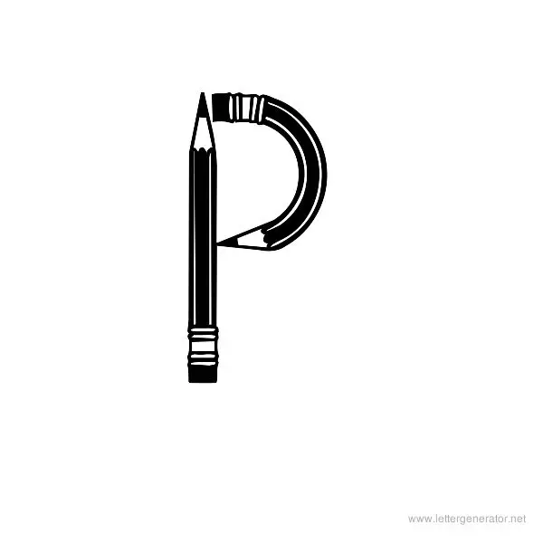 Pencilled Font Alphabet P