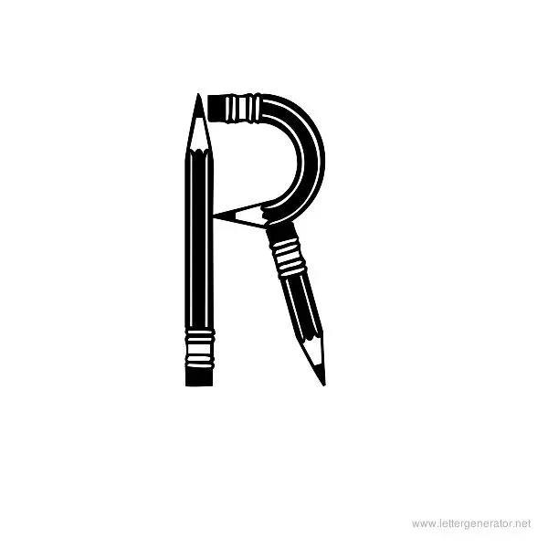 Pencilled Font Alphabet R