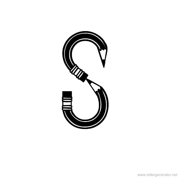 Pencilled Font Alphabet S