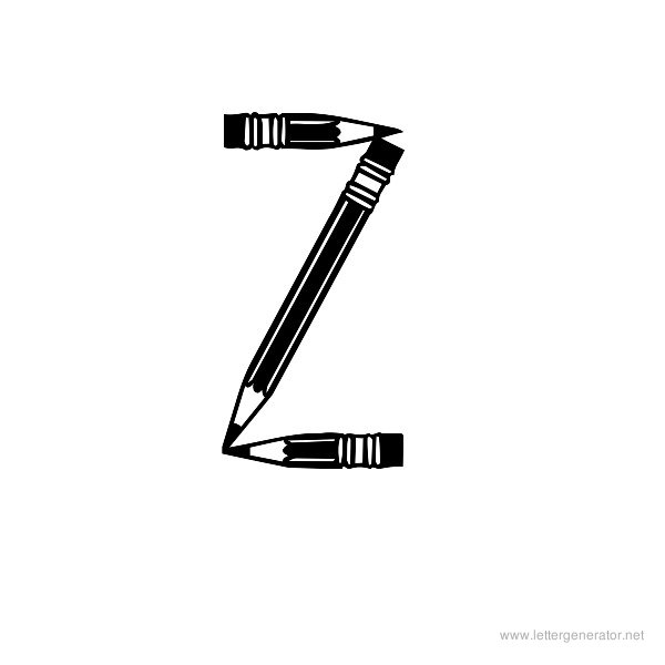 Pencilled Font Alphabet Z