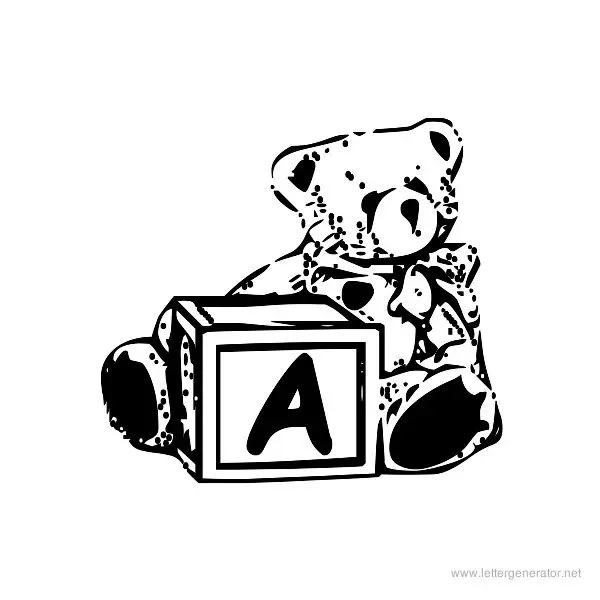 Summer's Bear Blocks Font Alphabet A