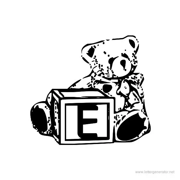 Summer's Bear Blocks Font Alphabet E