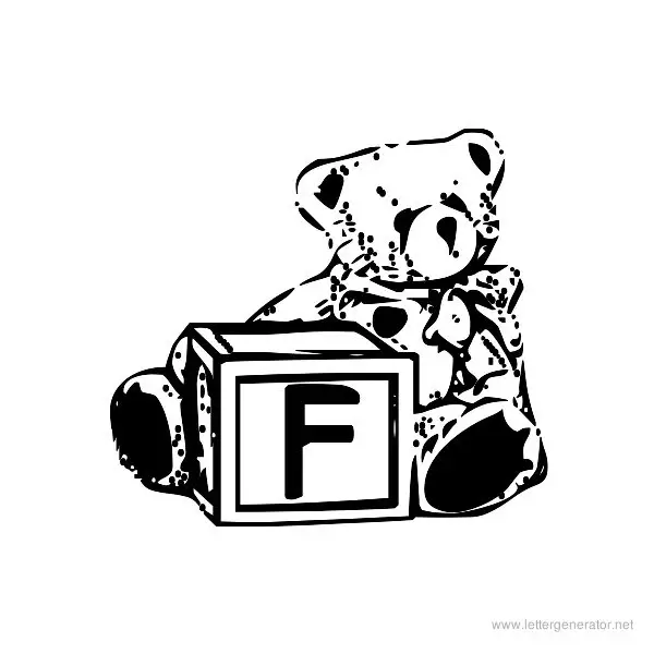 Summer's Bear Blocks Font Alphabet F