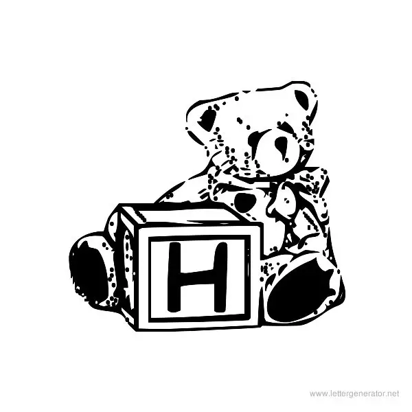 Summer's Bear Blocks Font Alphabet H