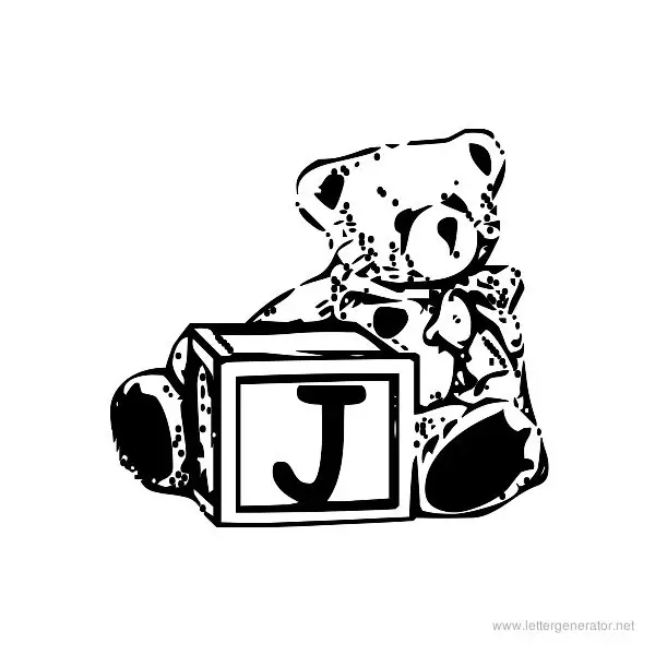 Summer's Bear Blocks Font Alphabet J