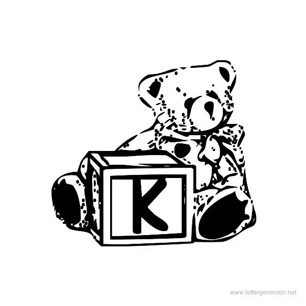 Summer's Bear Blocks Font Alphabet K