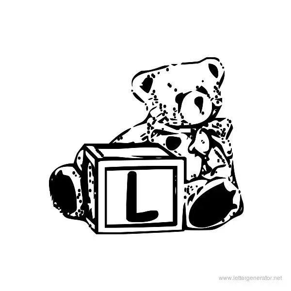 Summer's Bear Blocks Font Alphabet L