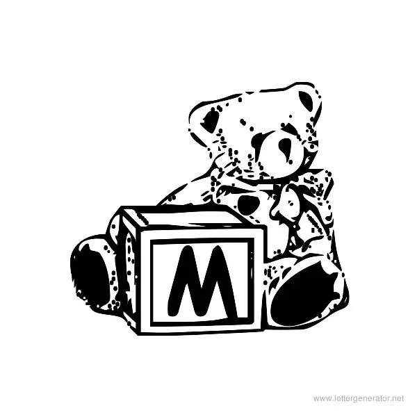 Summer's Bear Blocks Font Alphabet M