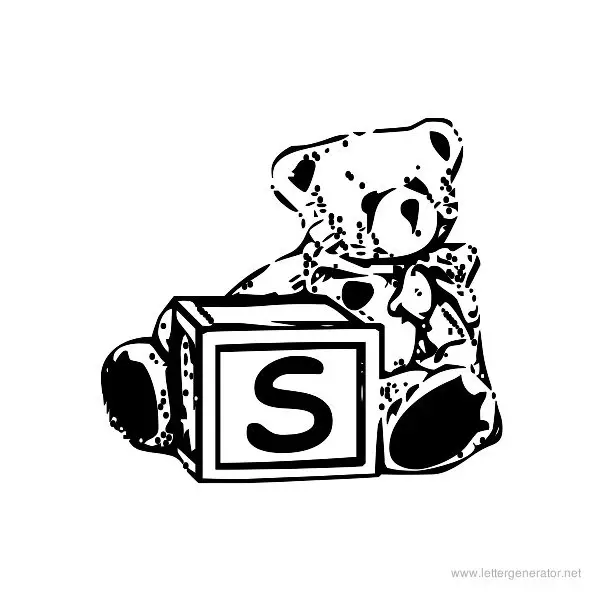 Summer's Bear Blocks Font Alphabet S