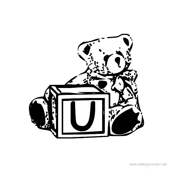 Summer's Bear Blocks Font Alphabet U