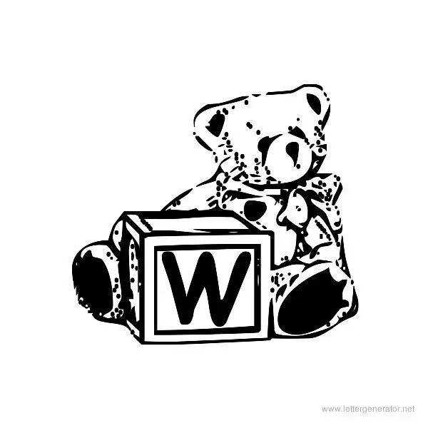 Summer's Bear Blocks Font Alphabet W