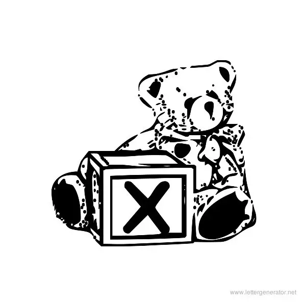 Summer's Bear Blocks Font Alphabet X