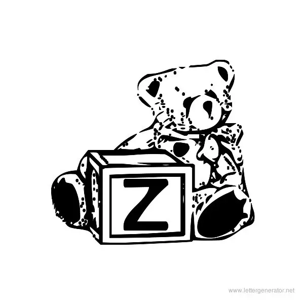 Summer's Bear Blocks Font Alphabet Z