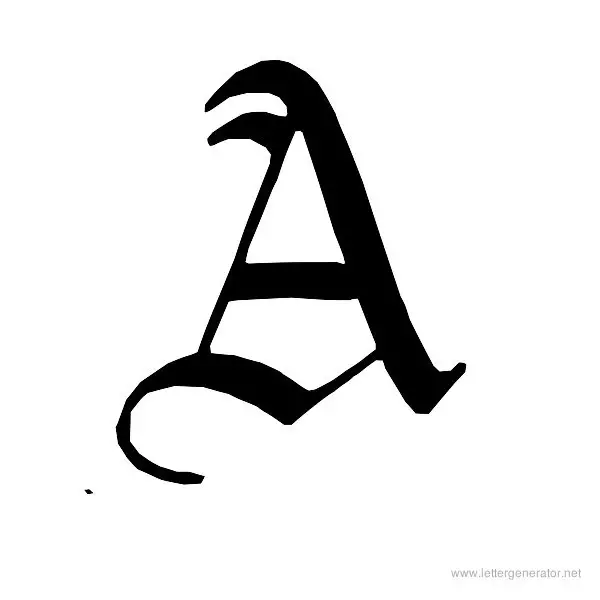English Gothic Font Alphabet A
