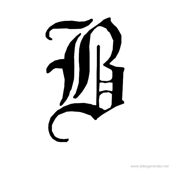 English Gothic Font Alphabet B