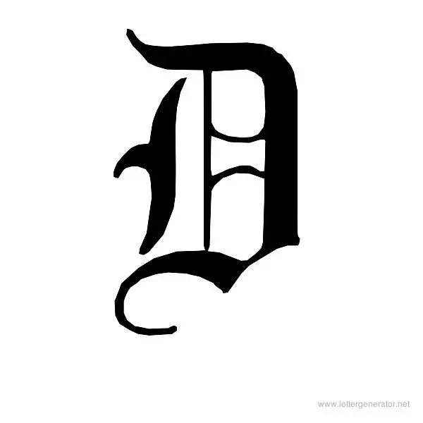 English Gothic Font Alphabet D