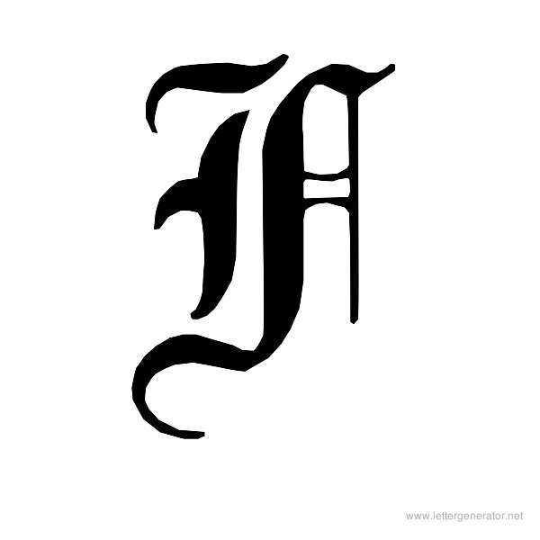 English Gothic Font Alphabet F