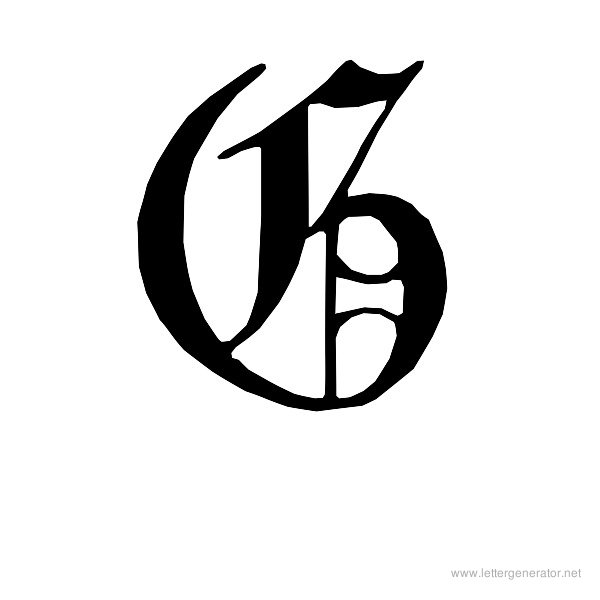 English Gothic Font Alphabet G