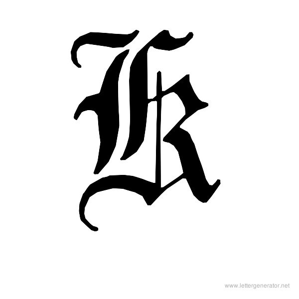 Old English Font K