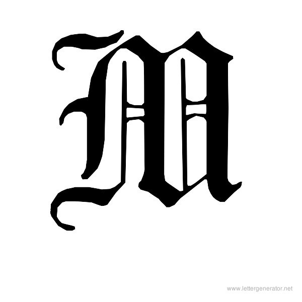 fancy old english font first letter m