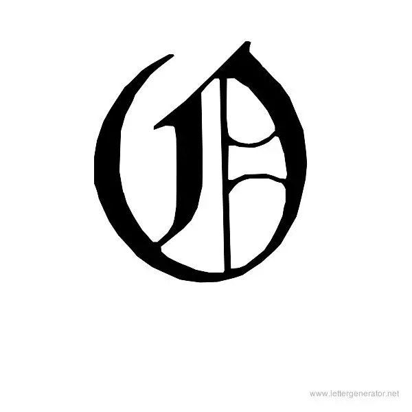 English Gothic Font Alphabet O