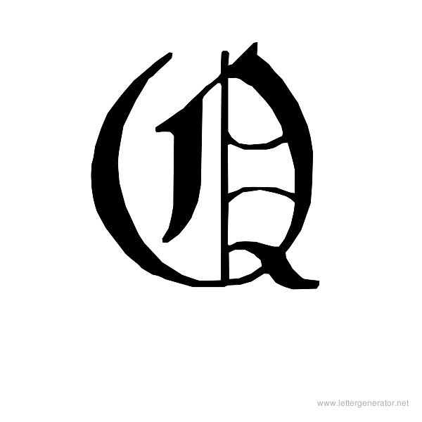 English Gothic Font Alphabet Q