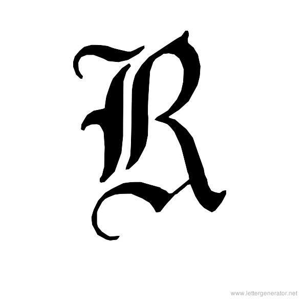 English Gothic Font Alphabet R