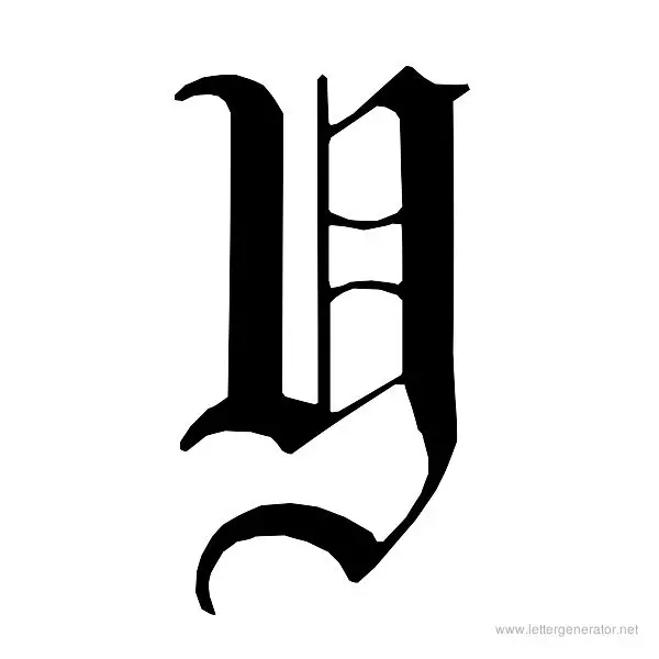 English Gothic Font Alphabet Y