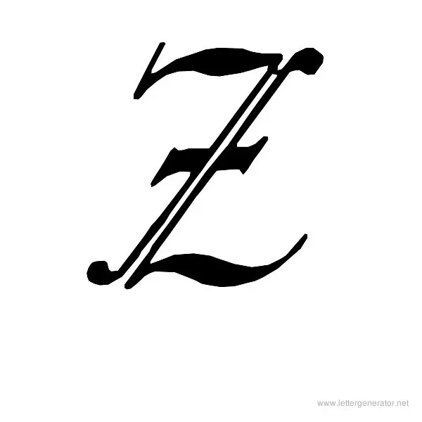 English Gothic Font Alphabet Z
