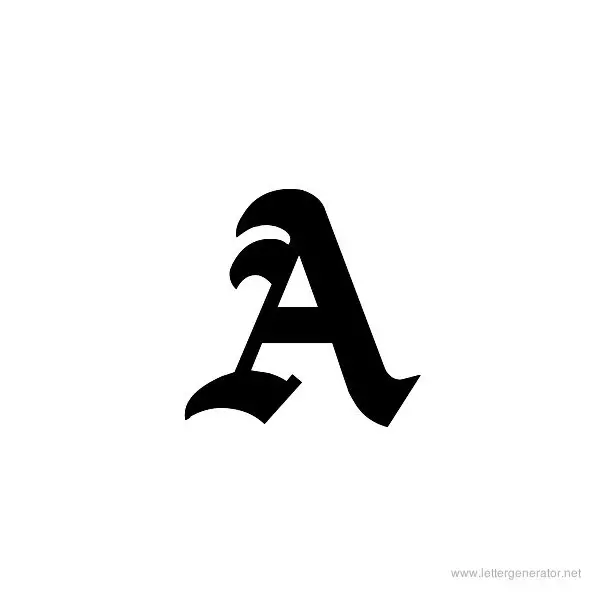 English Towne Font Alphabet A