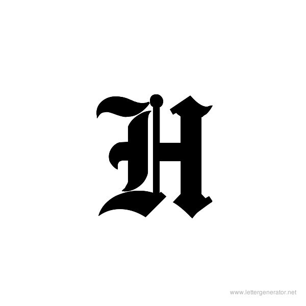 old english font letter h