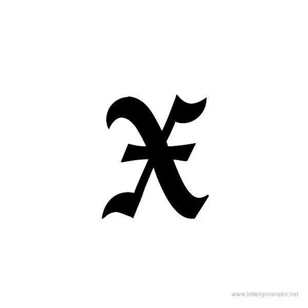 English Towne Font Alphabet X