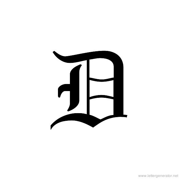 old english font letter d