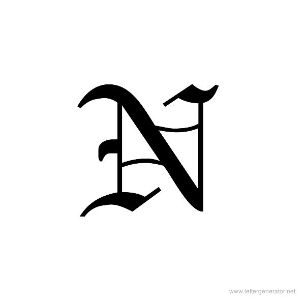 old english font letter n