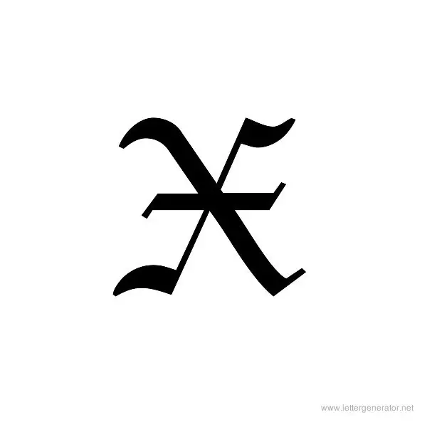 Holy Union Font Alphabet X
